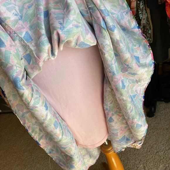 NSR Colorful Floral Women's midi Dress with flutter sleeves, size medium - Picture 6 of 10